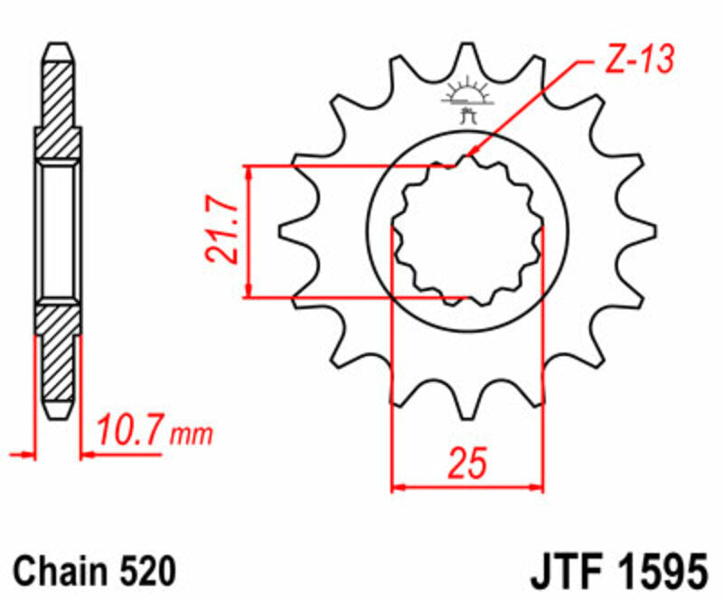 JT SPROCKETS Standard Stahlritzel vorne 1595 - 520