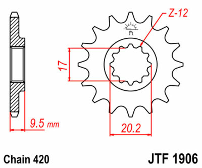 JT SPROCKETS Standard Stahlritzel vorne 1906 - 420
