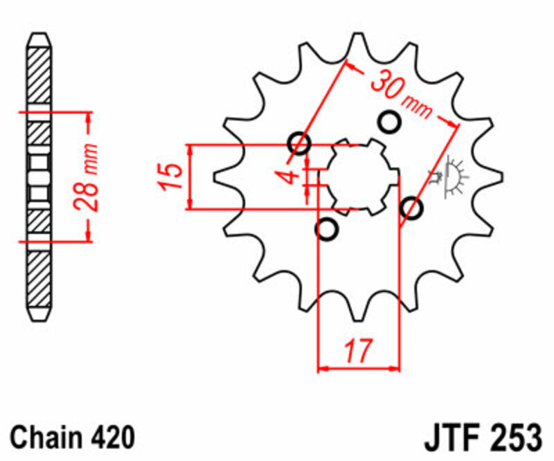 JT SPROCKETS Standard Stahlritzel vorne 253 - 420