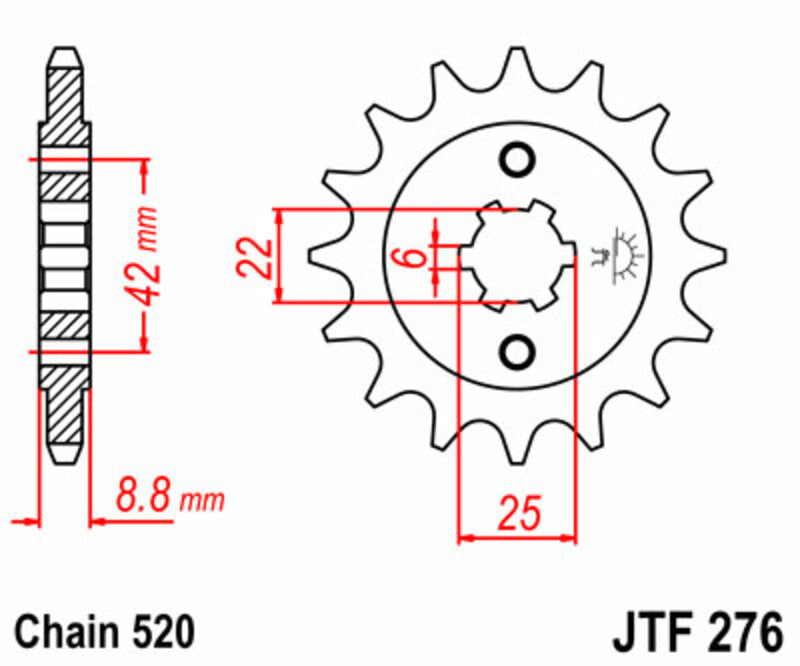 JT SPROCKETS Standard Stahlritzel vorne 276 - 520