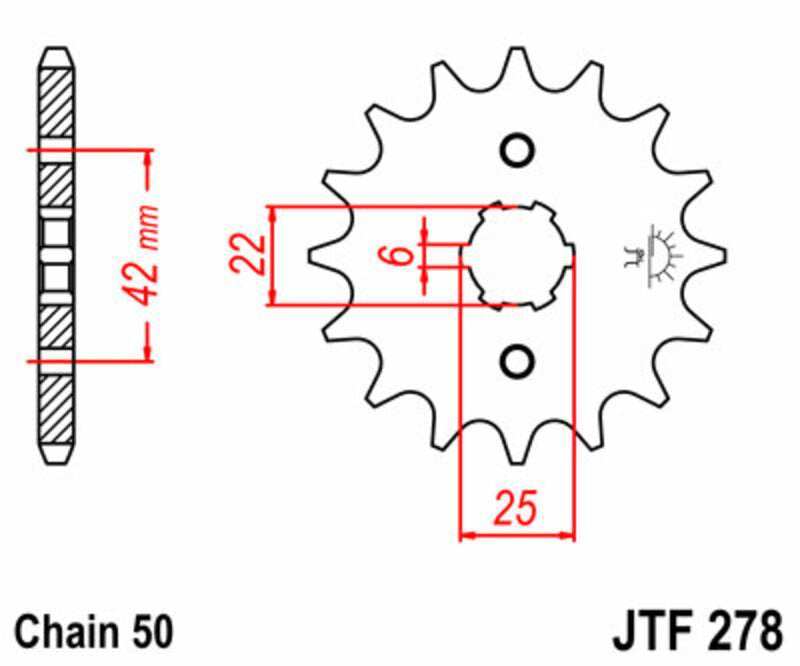 JT SPROCKETS Standard Stahlritzel vorne 278 - 530