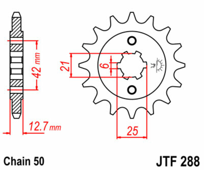 JT SPROCKETS Standard Stahlritzel vorne 288 - 530
