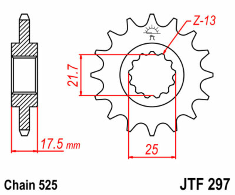 JT SPROCKETS Standard Stahlritzel vorne 297 - 525