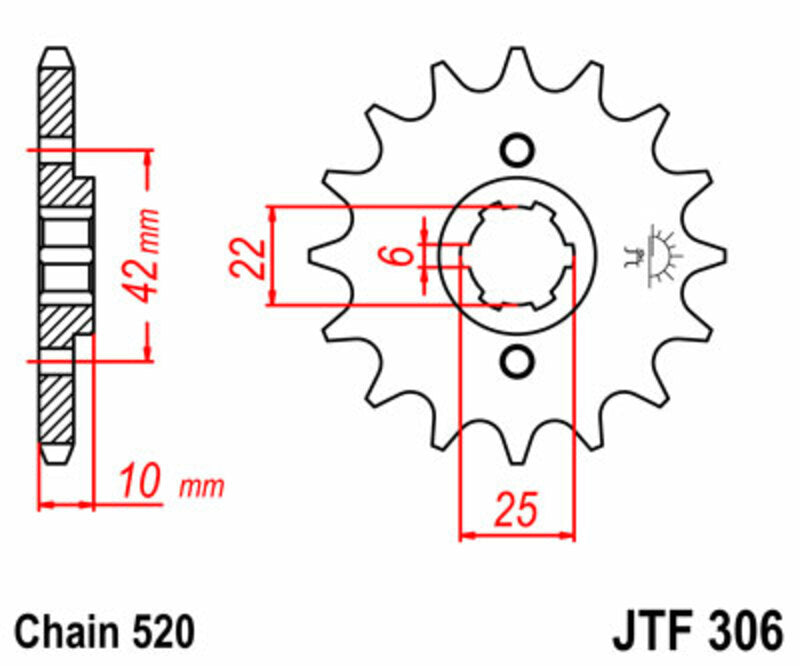 JT SPROCKETS Standard Stahlritzel vorne 306 - 520