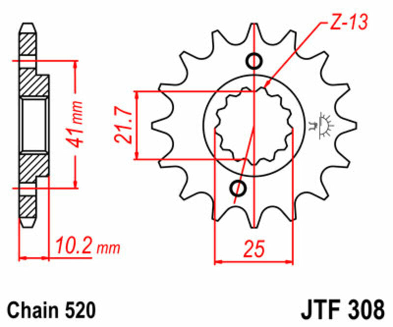 JT SPROCKETS Standard Stahlritzel vorne 308 - 520
