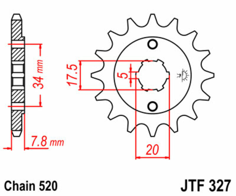 JT SPROCKETS Standard Stahlritzel vorne 327 - 520