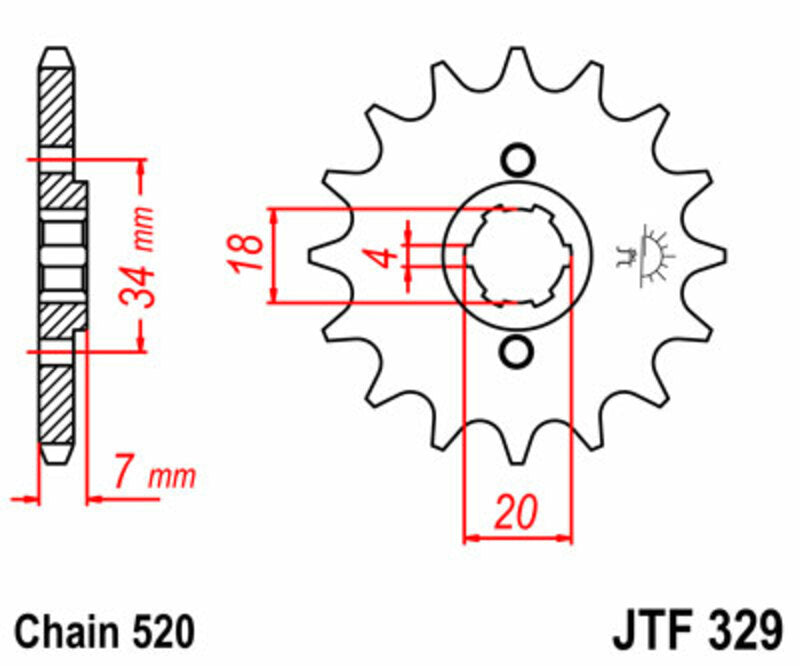 JT SPROCKETS Standard Stahlritzel vorne 329 - 520