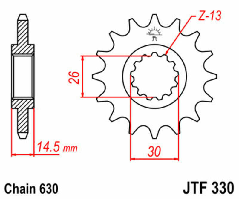JT SPROCKETS Standard Stahlritzel vorne 330 - 630