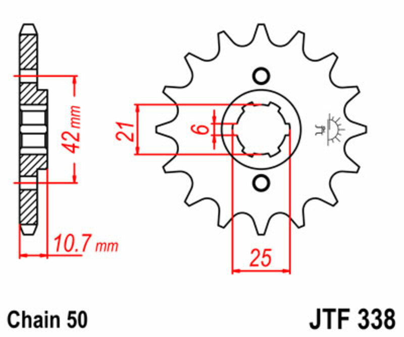 JT SPROCKETS Standard Stahlritzel vorne 338 - 530