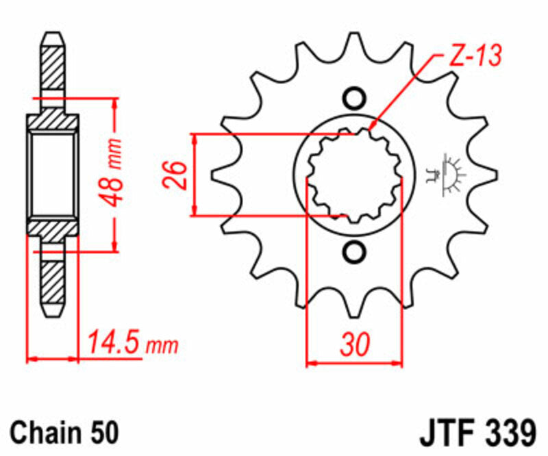 JT SPROCKETS Standard Stahlritzel vorne 339 - 530