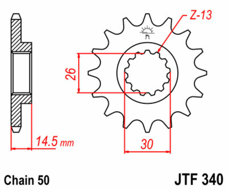 JT SPROCKETS Standard Stahlritzel vorne 340 - 530