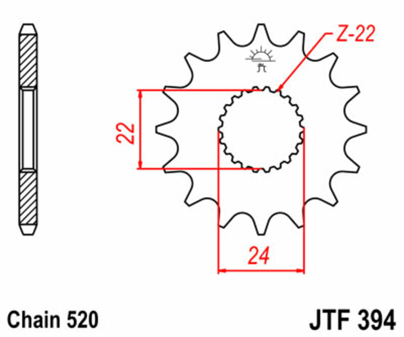 JT SPROCKETS Standard Stahlritzel vorne 394 - 520