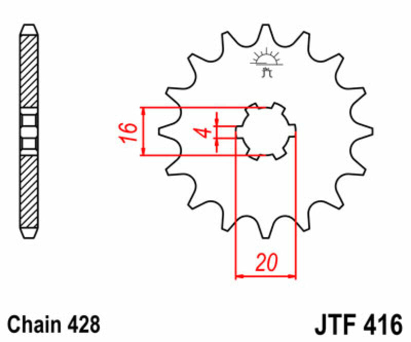 JT SPROCKETS Standard Stahlritzel vorne 416 - 428