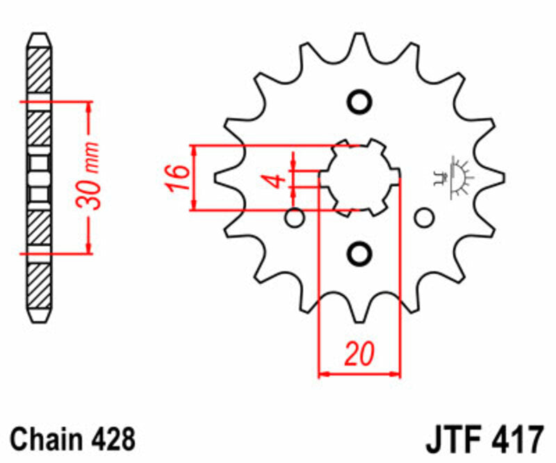 JT SPROCKETS Standard Stahlritzel vorne 417 - 428