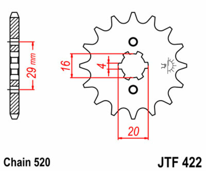 JT SPROCKETS Standard Stahlritzel vorne 422 - 520