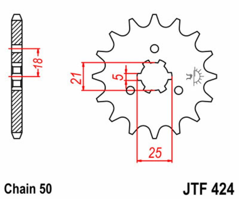 JT SPROCKETS Standard Stahlritzel vorne 424 - 428
