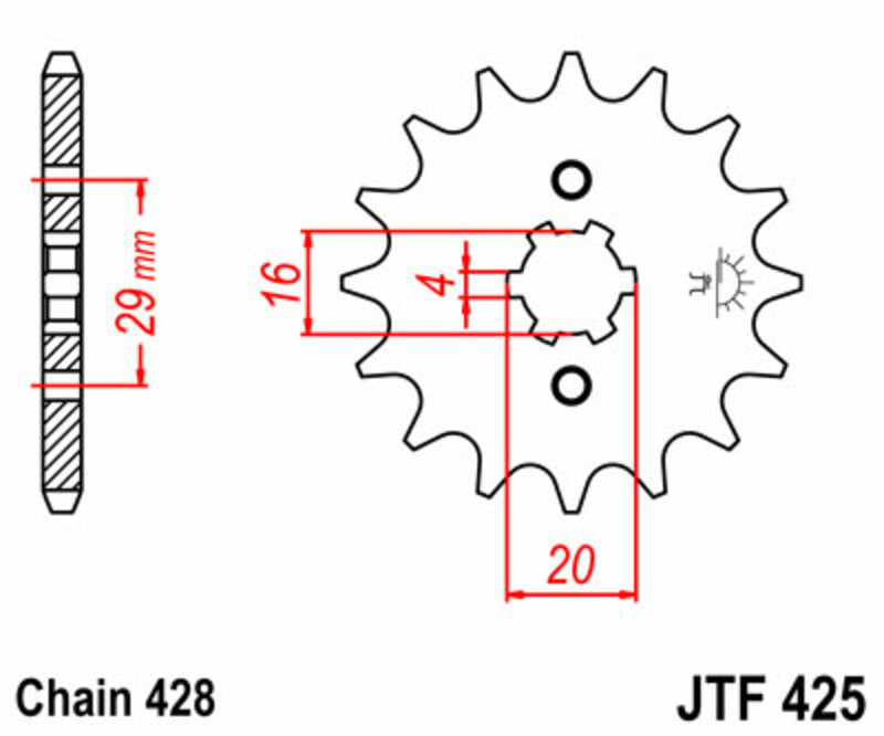 JT SPROCKETS Standard Stahlritzel vorne 425 - 428