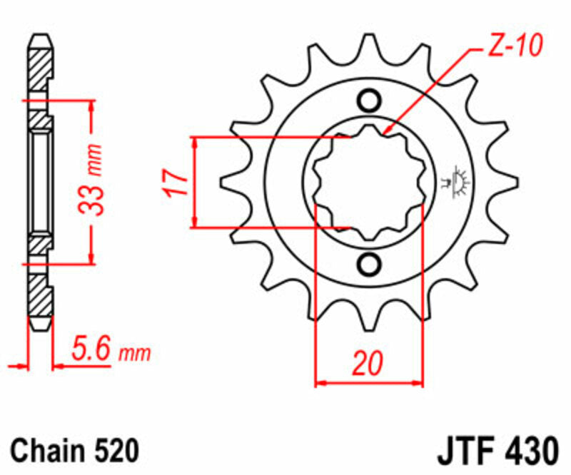 JT SPROCKETS Standard Stahlritzel vorne 430 - 520