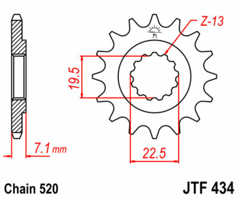 JT SPROCKETS Standard Stahlritzel vorne 434 - 520