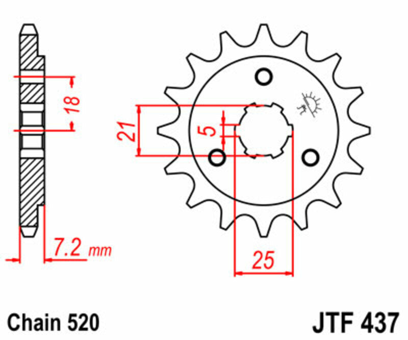 JT SPROCKETS Standard Stahlritzel vorne 437 - 520