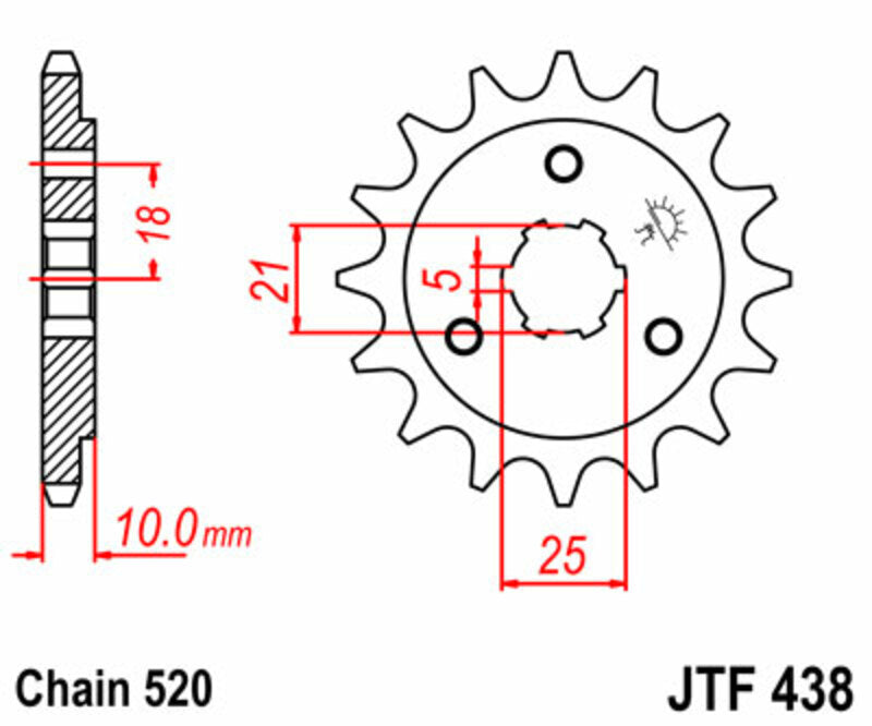 JT SPROCKETS Standard Stahlritzel vorne 438 - 520