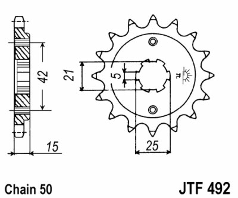 JT SPROCKETS Standard Stahlritzel vorne 492 - 520