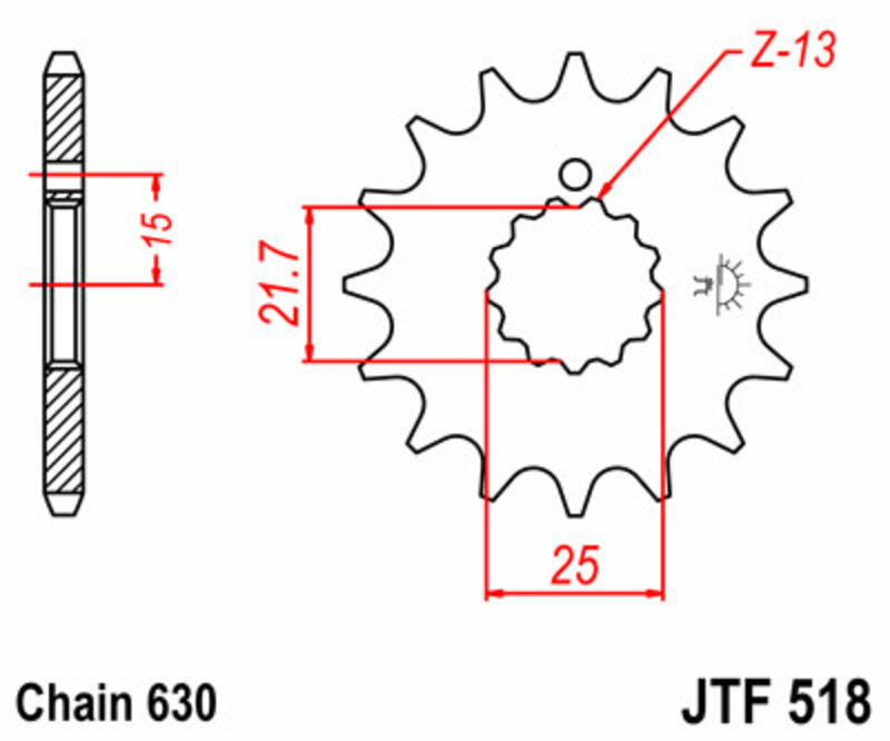 JT SPROCKETS Standard Stahlritzel vorne 518 - 630