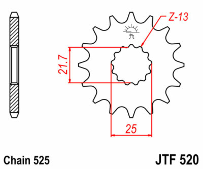 JT SPROCKETS Standard Stahlritzel vorne 520 - 525