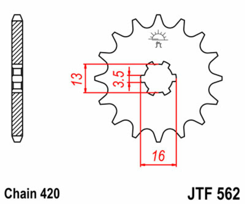 JT SPROCKETS Standard Stahlritzel vorne 562 - 420