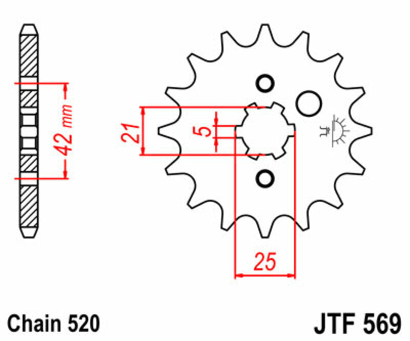JT SPROCKETS Standard Stahlritzel vorne 569 - 520