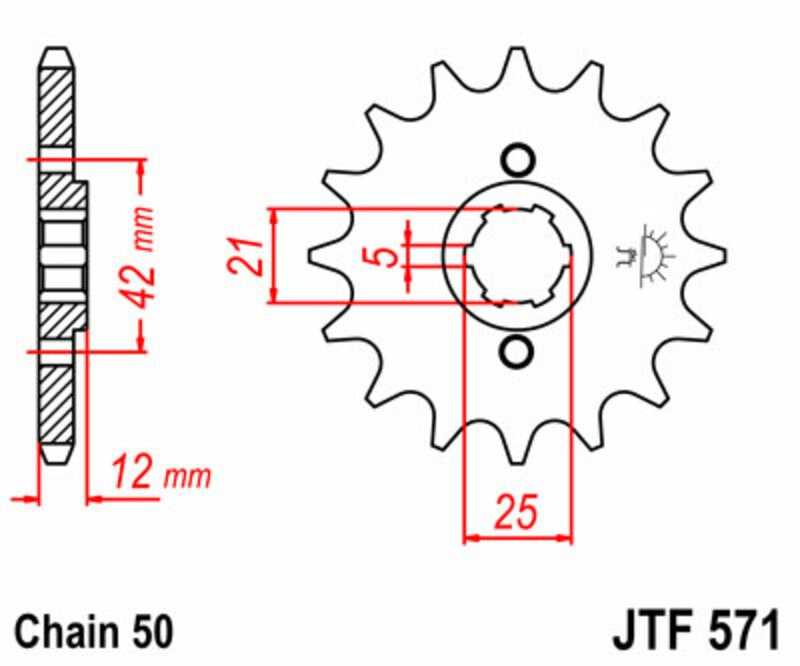 JT SPROCKETS Standard Stahlritzel vorne 571 - 530