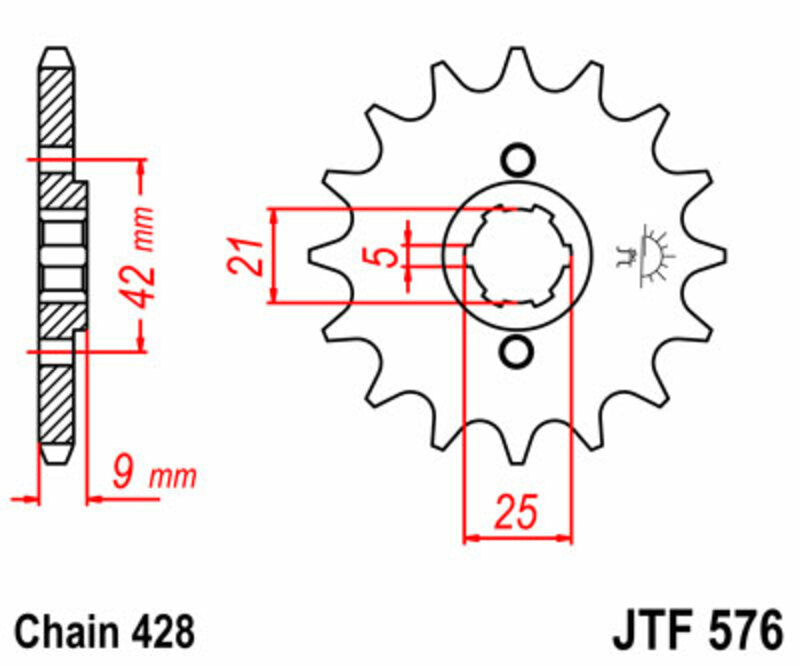 JT SPROCKETS Standard Stahlritzel vorne 576 - 428