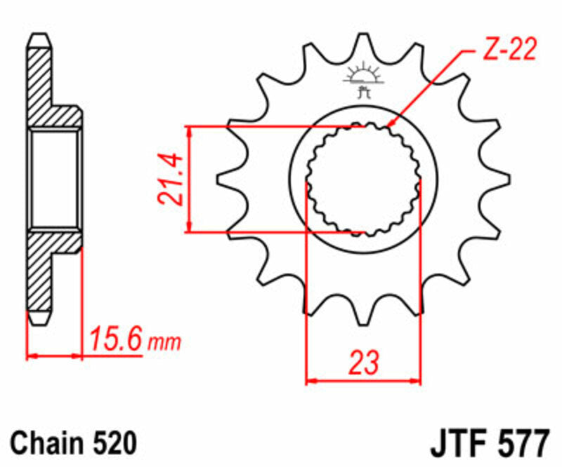 JT SPROCKETS Standard Stahlritzel vorne 577 - 520