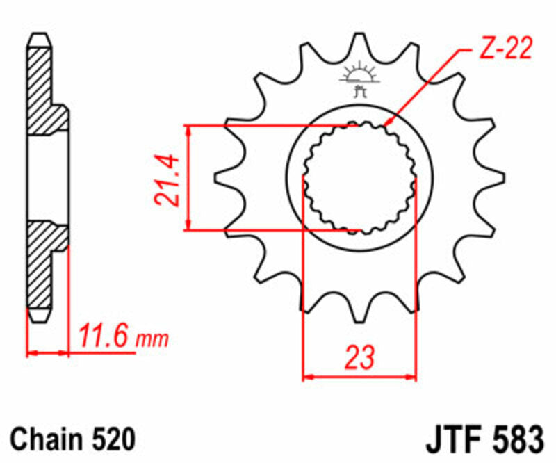 JT SPROCKETS Standard Stahlritzel vorne 583 - 520