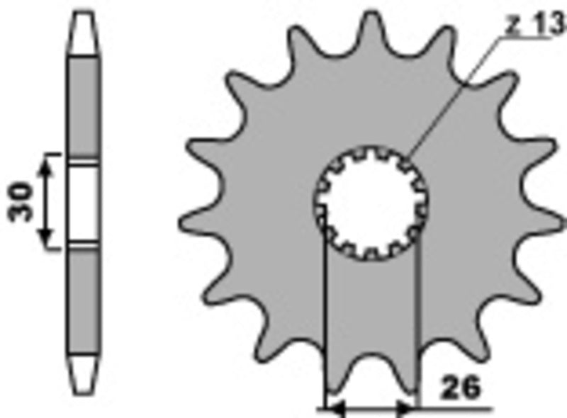 PBR Geräuschgedämpftes Stahlritzel vorne 2090 - 530