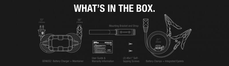 NOCO Genius2 Smart Batterieladeschellen mit integrierten Ösen 6/12V 2A