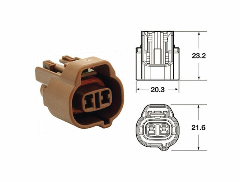 BIHR Steckverbinder weiblich Modell 090 SMTO OE 2-polig braun - 5 Stück