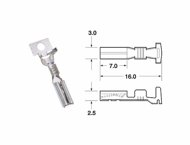 BIHR Klemme weiblich Model 090 SMTO Ø 0,85 mm²/1,25 mm² - 50 Stück