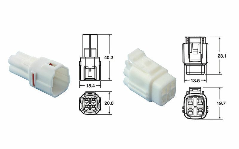 BIHR Satz Steckverbinder Modell 090 SMTO OE 4-polig Ø 0,85 mm²/1,25 mm² - 5 komplette Sätze