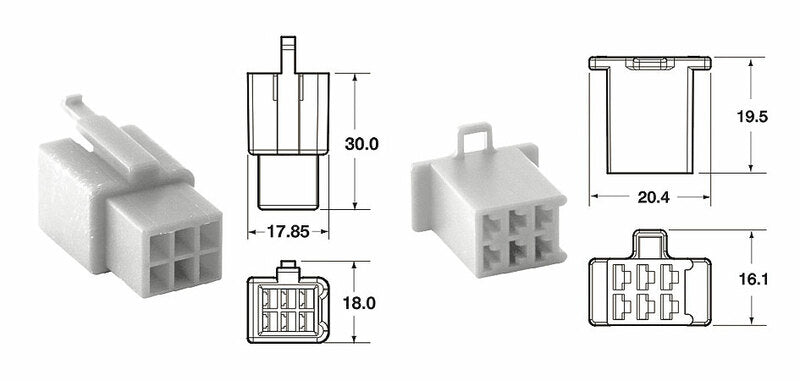 BIHR Satz Steckverbinder 110 ML OE 6-polig Ø 0,5mm²/0,85 mm² - 5 komplette Sätze