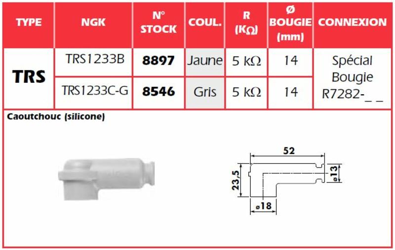 NGK Zündkerzenstecker Gelb - TRS1233B