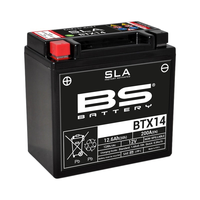 BS BATTERY SLA Wartungsfreie Batterie Werkseitig aktiviert - BTX14