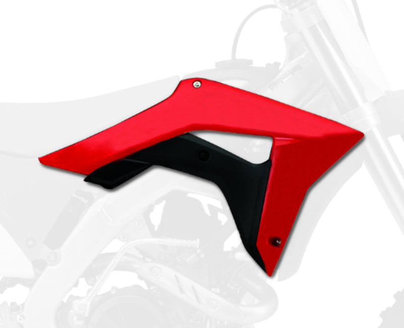 POLISPORT Kühlerspoiler seitlich Originalfarbe 17 Rot/Schwarz Honda CRF450R/RX