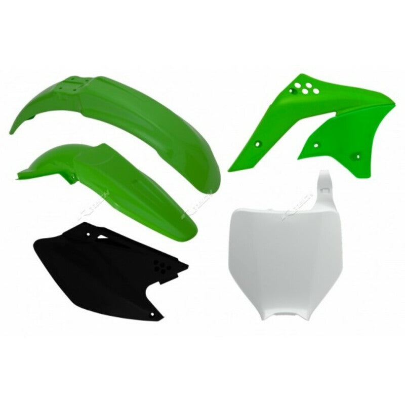 Kunststoff-Kit Racetech Originalfarbe 2008 grün/weiß Kawasaki KX-F250