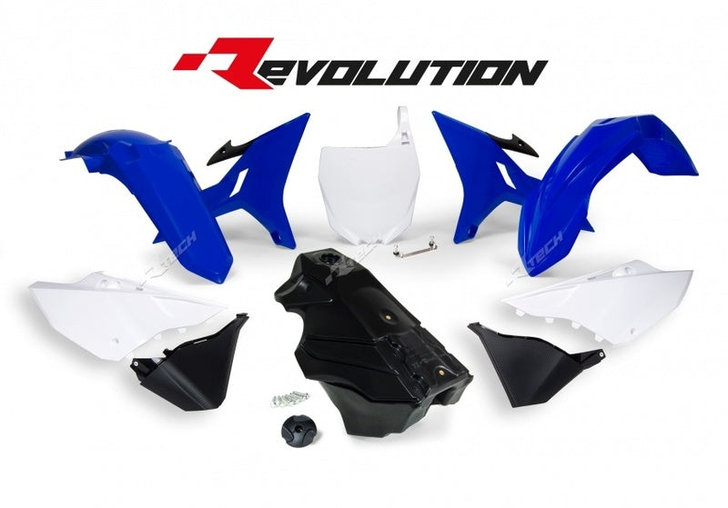 Kunststoff-Kit RACETECH Revolution + Tank Originalfarbe blau/schwarz Yamaha YZ125/250