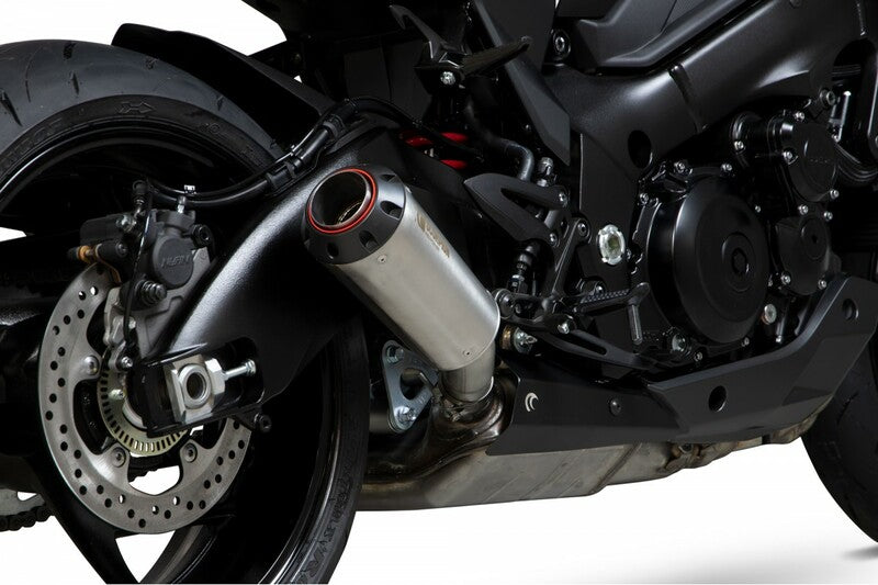 SCORPION Red Power Muffler Stainless Steel/Black ABS End Cap Suzuki Katana