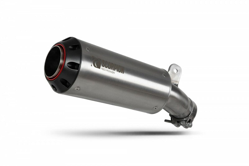 SCORPION Red Power Muffler Stainless Steel/Black ABS End Cap Suzuki Katana