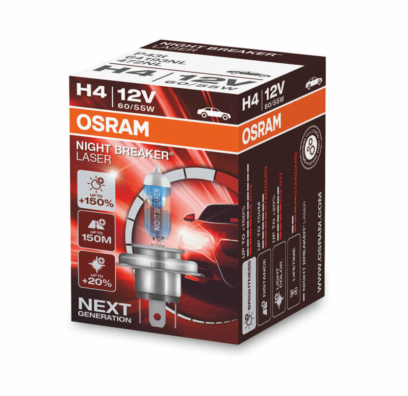 OSRAM H4 Night Breaker Laserlichtlampe 12V 60/55W P43t-38 - paarweise