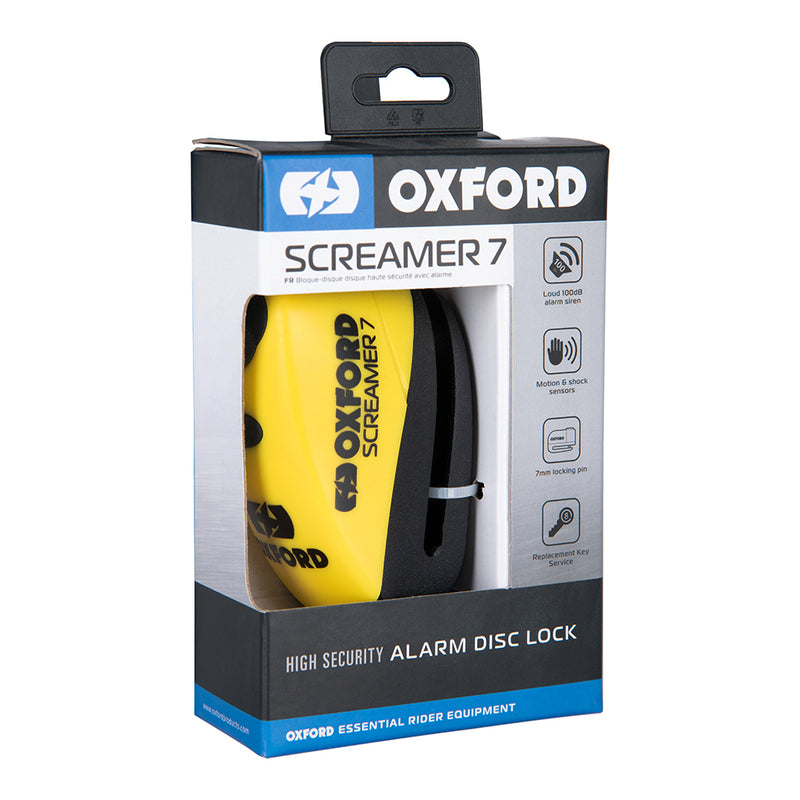 OXFORD Screamer 7 Scheibenschloss Ø7mm Gelb/Schwarz