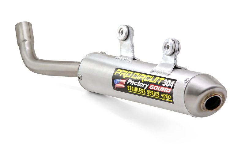 PRO CIRCUIT 304 Schalldämpfer Aluminium gebürstet/Endkappe Edelstahl Kawasaki KX 125